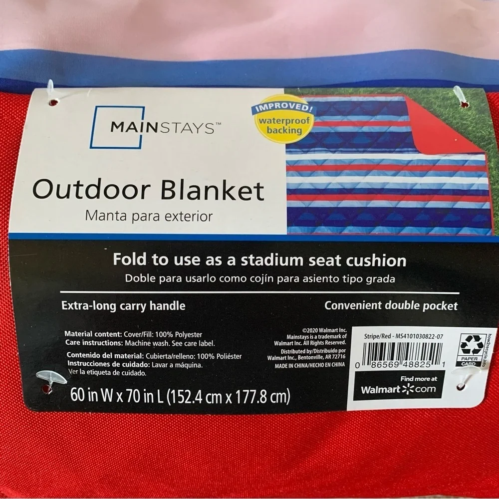 NWT. Mainstays Red Outdoor Blanket